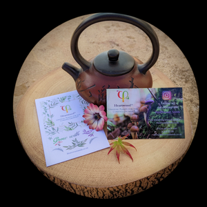 Heartwood seed pack, business card and teapot - Eucalyptus camaldulensis